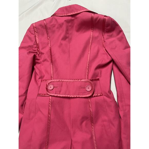 VTG Y2K Banana Republic Pink Trench Coat Womens S Coquette Preppy Chic - Picture 15 of 15